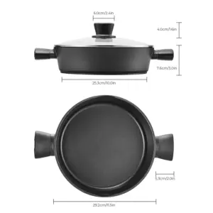 Padella a induzione con coperchio, padella per saldo, padella con bordo alto, pentola da cucina 28 cm / 3,8 L con manici antiscottatura 2 Padella a induzione con coperchio, padella per saldo, padella con bordo alto, pentola da cucina 28 cm / 3,8 L con manici antiscottatura 2