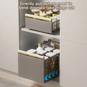 Cassetto Estraibile Pieghevole per Organizzazione Armadio, Cassetto Scorrevole Facile da Installare, Grande Capacità per Cucina, Bagno e Dispensa 1