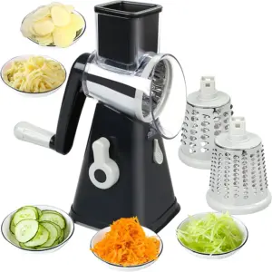 LMETJMA grattugia rotante per formaggio con manico grattugie per verdure manuali trituratore affettatrice per noci smerigliatrice con forte Base di aspirazione JT122 1