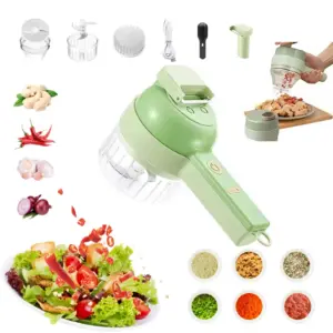 Set Tritatutto Elettrico per Verdure - 4 in 1 Portatile, Ricaricabile, Processore e Tritatutto Wireless per Sedano, Carne e Cipolla 1