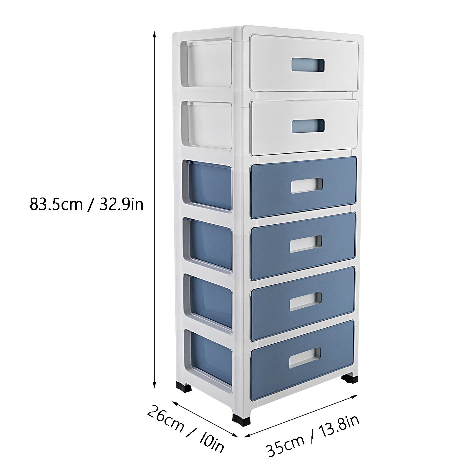 Organizzatore a 6 cassetti a 6 livelli, armadietto per la casa, scatola per biancheria intima a cassetto, comodino in plastica, impilabile e mobile 3