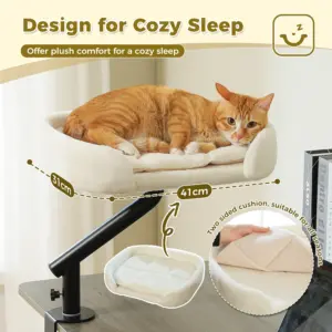Letto da scrivania per gatti, 360 °   Supporto per lettino girevole per gatti da interno, cestino per gatti regolabile, amaca per gatti per tavolo, morbido lettino per gatti per scrivania 2