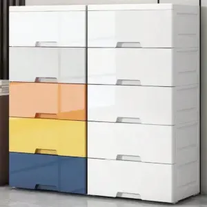 Tipo di cassetto Armadietto di stoccaggio Comodino per camera da letto Armadietto di stoccaggio Multistrato Organizzatore di vestiti per bambini Armadietto di plastica per bagno Organizzatore di armadietto di stoccaggio pieghevole 1