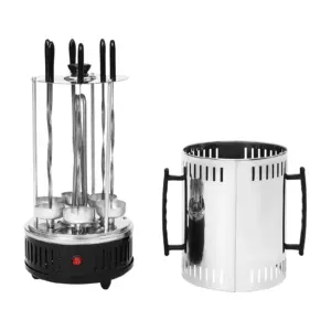 Griglia elettrica verticale da 1000 W, griglia girarrosto verticale, griglia elettrica rotante con 5/6 spiedini senza fumo 1