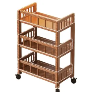 Scaffale portaoggetti multistrato da terra, mobiletto per snack, carrello mobile, scaffale multifunzionale per cucina domestica 1