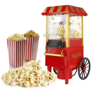 Macchina per Popcorn Retrò Aggiornata, 1200W, ad Aria Calda per Uso Domestico, Funzionamento con Un Solo Pulsante e Facile da Pulire 2