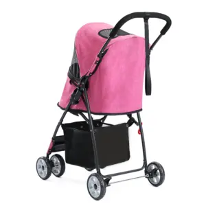 Carrello per animali domestici per cani e gatti di piccola taglia, passeggiata portatile da viaggio all'aperto - Passeggino pieghevole per gatti per cani Passeggino portatile per gatti per cani 2