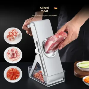 Nuovo Affettatrice Manuale Regolabile per Carne e Verdure, Grattugia Multifunzione per Tritare e Sminuzzare 2