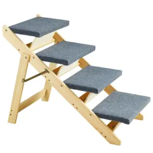 SucceBuy Combinazione di gradini e rampe per animali domestici in legno Design 2 in 1 Accesso pieghevole per letti Steps Struttura per animali domestici di piccole a grandi dimensioni 1