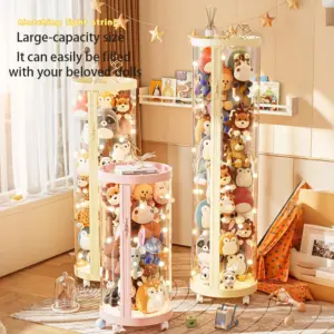 Scatola portaoggetti trasparente per bambole Organizzazione di giocattoli di peluche Tubo portaoggetti per giocattoli Contenitori con cerniera fai-da-te Regalo di Natale per bambini Organizzatore di giocattoli per bambini 2