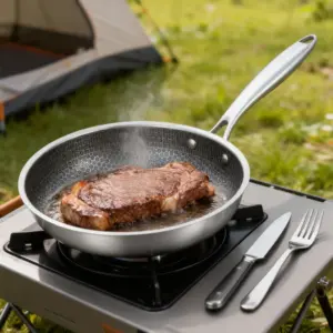 28 cm di diametro Padella in acciaio inossidabile Compatibile con induzione Struttura a nido d’ape Riscaldamento uniforme Durevole Facile da pulire per la cucina domestica 2 28 cm di diametro Padella in acciaio inossidabile Compatibile con induzione Struttura a nido d'ape Riscaldamento uniforme Durevole Facile da pulire per la cucina domestica 2