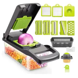 Tritatutto per verdure multifunzionale - Taglierina, Dicer, Affettatrice, Mandolina, Tritatutto per cipolla, Patate, Pomodoro, Cetriolo, Carota 1