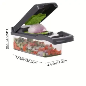 Tritaverdure Multifunzione 5-in-1 – Affettatrice, Tagliaverdure, Mandolina e Tritacipolle per Verdure, Facile da Pulire 2