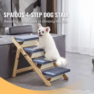 SucceBuy Combinazione di gradini e rampe per animali domestici in legno Design 2 in 1 Accesso pieghevole per letti Steps Struttura per animali domestici di piccole a grandi dimensioni 2