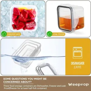 Set di 16 Contenitori per Alimenti con Coperchi, Ermetici e Antiperdita, Adatti per Microonde, Congelatore e Lavastoviglie, Scatole Impilabili per Cucina 2 Set di 16 Contenitori per Alimenti con Coperchi, Ermetici e Antiperdita, Adatti per Microonde, Congelatore e Lavastoviglie, Scatole Impilabili per Cucina 2