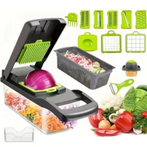 Tagliaverdure multifunzione, tagliaverdure da cucina, affettatrice per patate, grattugia, taglia a cubetti, strumento magico per affettare 2