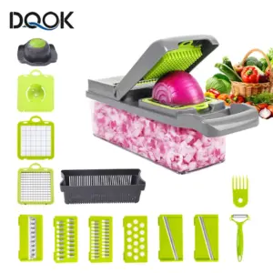 Manico per tritatutto per verdure multifunzionale Griglia per alimenti Chopper per alimenti Affettatrice per verdure Dicer Cut Articoli da cucina cocina 2