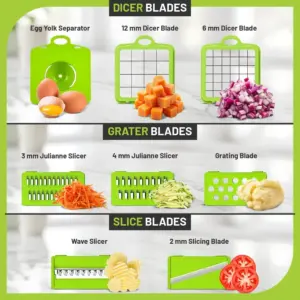 22 in 1 tritatutto per verdure multifunzionale grattugia per cipolla carota trituratore di patate affettatrice per frutta tritatutto per aglio gadget da cucina strumento 2