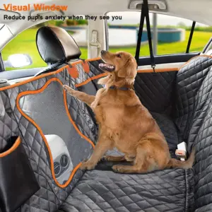Coprisedile universale impermeabile per animali domestici, coprisedile per auto per cani per sedile posteriore con finestra in rete Ispessimento a doppio strato Anti-sporco 2