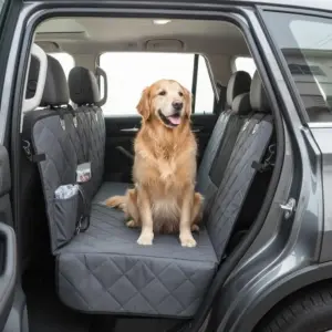 Coprisedile Posteriore per Auto per Cani, 136x61,5 cm, Copertura Protettiva per Sedile, Fondo Rigido, Impermeabile, Carico 181 kg 1